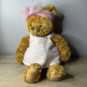 Hallmark Marys Bear Plush Pink Dress Headband Mary Hamilton Series VF 6057 17 in